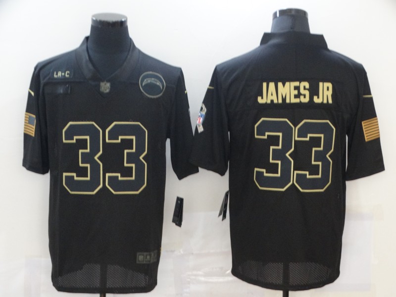 Men's Los Angeles Chargers #33 Derwin James JR 2020 Black Salute To Service Limited Stitched Jersey